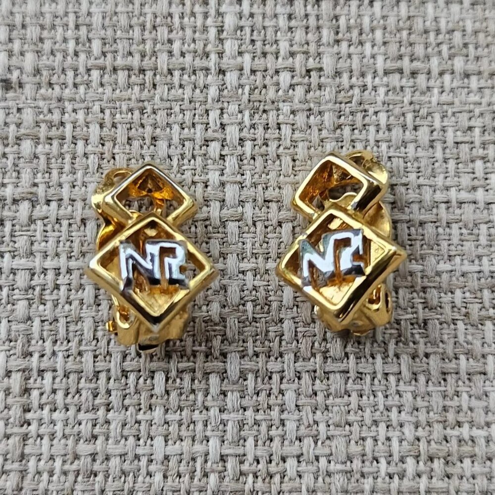 Nina Ricci Women Earrings Gold/Silver Ear Jewelry Clip On Stud Fashion Earrings